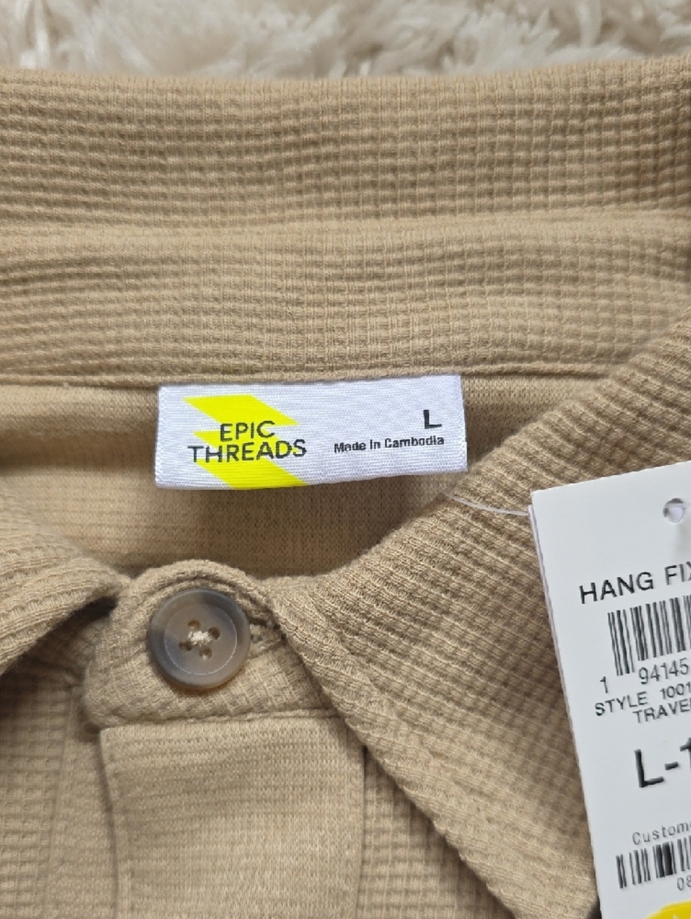 Epic Threads Men's Tan Button-Front Shacket - Picture 2 of 5